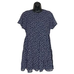 Altar'd State Navy and White Floral Mini Dress